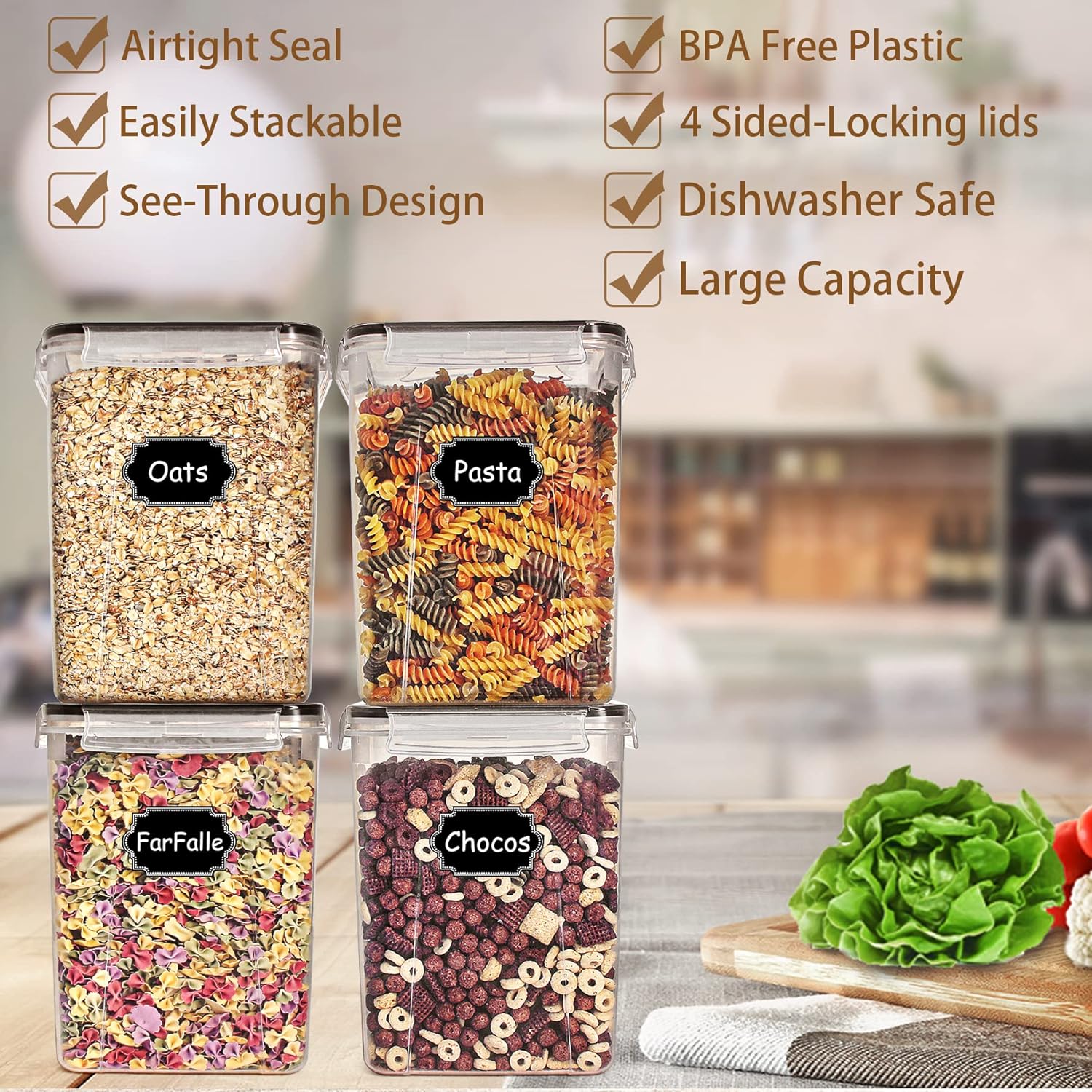 Tyrixma 4 шт. больших контейне – обзор и цена Kitchen.Baking Labels